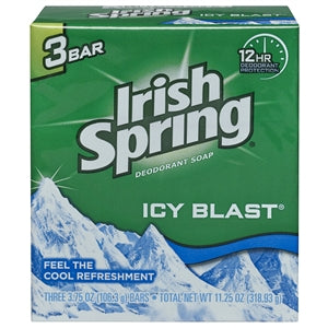 Irish Spring Bar Soap Icy Blast 3 Bar-11.25 oz.-18/Case