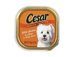 Cesar Canine Cuisine Dog Food Chicken & Liver In Juices-3.5 oz.-24/Case