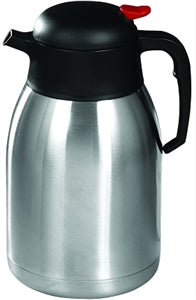 Winco 2 Liter Carafe Stainless Steel Push Button-1 Each