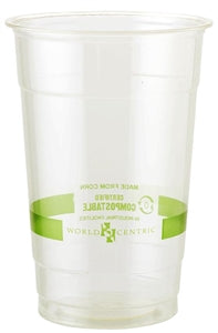 World Centric 20 oz. Ingeo Compostable Clear Cup-50 Each-20/Case