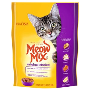 Meow Mix Resealable Pouch Original Choice Cat Food-18 oz.-6/Case