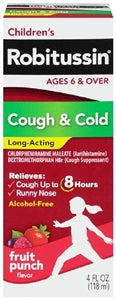 Children's Robitussin Cough & Cold Syrup Bottle-4 oz.-3/Box-8/Case