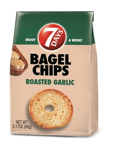 7 Days Bagel Chips Roasted Garlic-3.17 oz.-12/Case