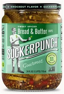 Suckerpunch Gourmet Bread And Butter Spicy Pickle Chip Jar-24 oz.-6/Case