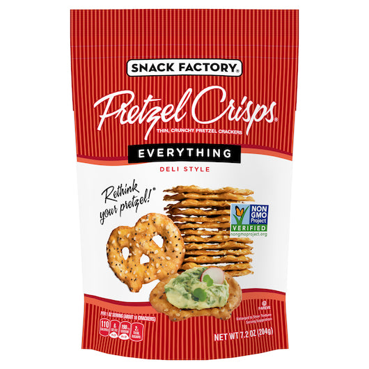 Snack Factory Pretzel Crisps Everything-7.2 oz.-12/Case