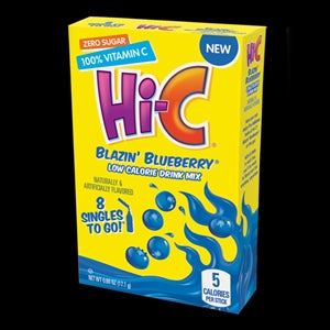 Hi-C Blazin' Blueberry Low Calorie Drink Mix Singles To Go-8 Count-12/Case