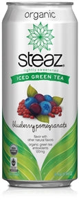 Steaz Iced Tea Green Blueberry Pomegranate Organic-16 fl oz.s-12/Case