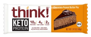 Thinkthin Keto Protein Chocolate Peanut Butter Pie-1.41 oz.-10/Box-12/Case