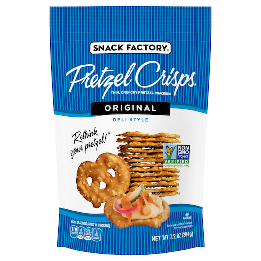 Snack Factory Pretzel Crisps Original-7.2 oz.-12/Case