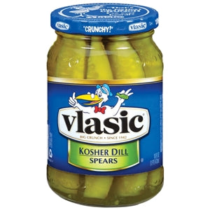 Vlasic Kosher Dill Pickle Spear Jar-16 fl oz.-6/Case