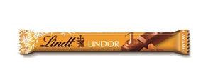 Lindt & Sprungli Lindor Caramel Stick Horizontal Tray-1.3 oz.-24/Box-8/Case