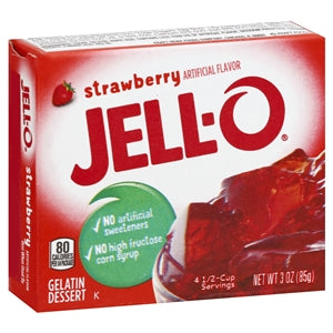 Jell-O Strawberry Flavored Gelatin Mix-3 oz.-24/Case