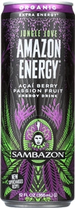 Sambazon Jungle Love Amazon Energy Drink Acai Passion Fruit-12 fl oz.s-12/Case