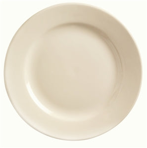 World Tableware Princess White Rolled Edge Cream White Medium Rim Plate 9.75"-24 Each-1/Case