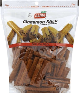 Badia Cinnamon Sticks Bag With Zipper-12 oz.-6/Case