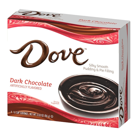 Dove Dark Chocolate Flavored Instant Pudding Mix-3.03 oz.-12/Case