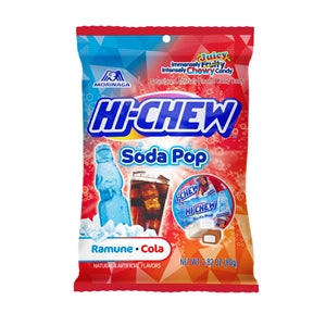 Hi-Chew Soda Pop Ramune & Cola Candy Peg Bag-2.82 oz.-6/Case