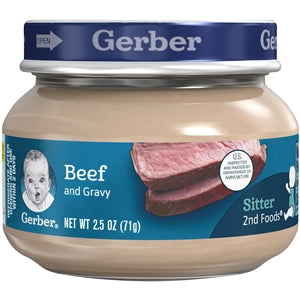 Gerber 2Nd Foods Beef And Gravy Puree Baby Food Jar-2.5 oz.-10/Case