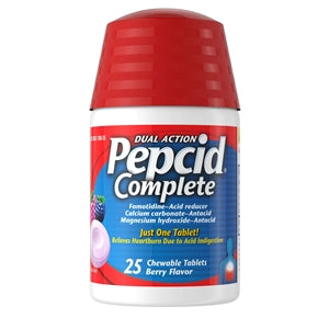 Pepcid Complete Acid Reducer Berry Chewable Tablets-25 Count-3/Box-12/Case