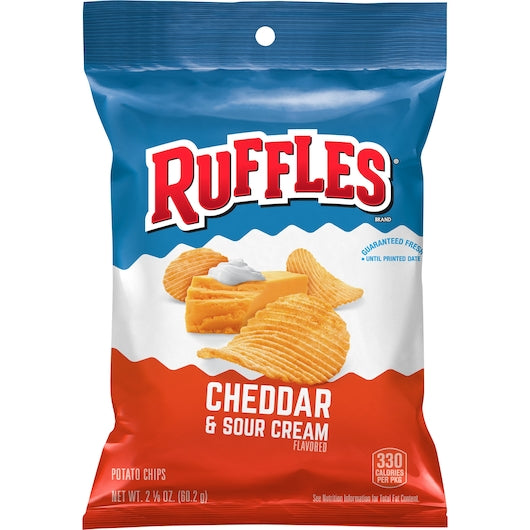 Ruffles Cheddar & Sour Cream Potato Chips-2.125 oz.-24/Case