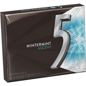 5 Gum Sugarfree Wintermint Ascent Stick Gum-15 Piece-10/Box-12/Case