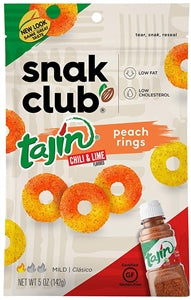 Snak Club Tajin Peach Gummy Rings-5 oz.-6/Case