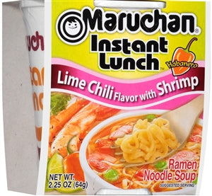 Maruchan Instant Habanero Lime Chili Shrimp Flavored Ramen Noodle Soup-2.25 oz.-12/Case