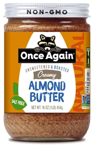 Once Again Nut Butter Smooth Almond Butter No Salt-16 oz.-6/Case