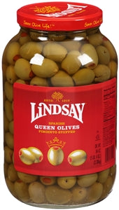 Lindsay Stuffed Queen Imported 100/120 Olives Bulk-84 oz.-4/Case