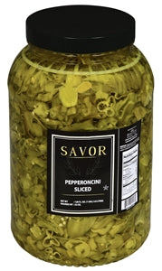 Savor Imports Sliced Pepperoncini Pepper-Pet-1 Gallon-4/Case