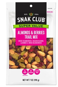 Snak Club Century Snacks Almonds Berries Trail Mix-7 oz.-6/Case