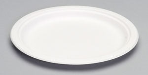 Genpak Harvest Fiber Compostable 10 Inch Natural White Plate-125 Each-125/Box-4/Case
