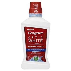 Colgate Optic White High Impact White Icy Fresh Mint Mouthwash-16 fl oz.s-6/Case