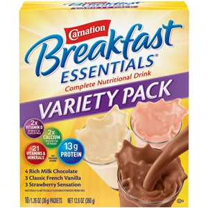 Carnation Breakfast Essentials Powder Variety Pack-1.26 oz. Sachets-12.6 oz.-6/Case