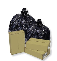 Pitt Plastics Eco Strong 43 Inch X 47 Inch 1.5 Mil 56 Gallons Xx Heavy Black Star Perforated Roll Can Liner-100 Count-1/Case