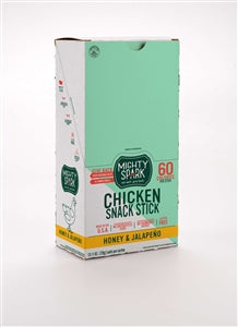 Mighty Spark Food Co Grab And Go Honey Jalapeno Chicken Snack Stick Standup Caddy-1 oz.-12/Box-4/Case