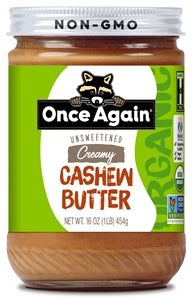 Once Again Nut Butter Organic Cashew Butter-16 oz.-6/Case