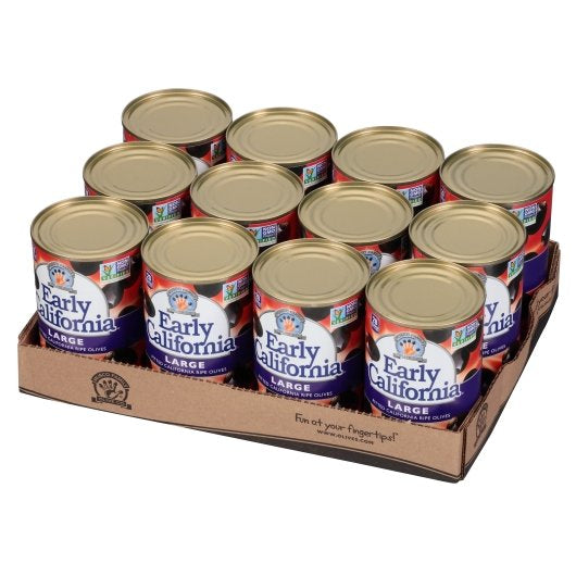 Early California Large Pitted Black Ripe Olives-6 oz.-12/Case