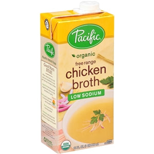 Pacific Foods Organic Low Sodium Chicken Broth-32 fl oz.s-12/Case