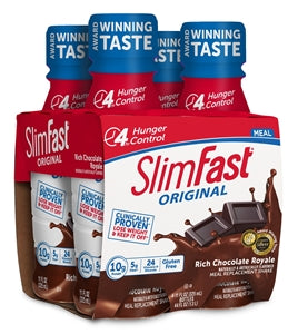 Slimfast Ready To Drink Original Rich Chocolate Royale Shake-11 fl oz.s-4/Box-3/Case