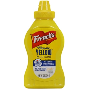 French's Yellow Squeeze Mustard Bottle-12 oz.-12/Case