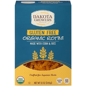 Dakota Growers Gluten Free Organic Rotini Pasta-12 oz.-12/Case