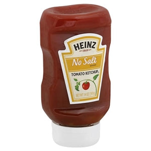 Heinz No Salt Ketchup Bottle-14 oz.-6/Case