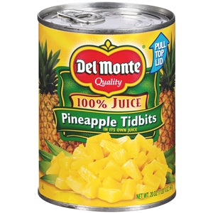 Del Monte Pineapple Tidbits In Juice-20 oz.-12/Case