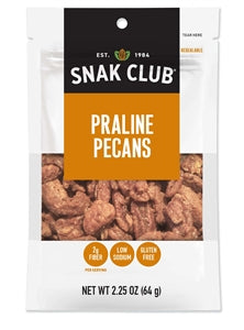 Snak Club Century Snacks Praline Pecans-2.25 oz.-6/Case