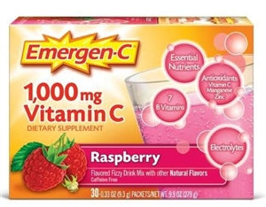 Emergen-C Vitamin C Raspberry-30 Each-3/Box-4/Case