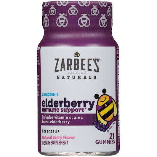 Zarbee's Children's Elderberry Immune Gummies-21 Count-3/Box-4/Case