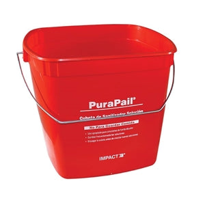Purapail Pail Utility 6 Quart Red Sanitizing-1 Count-12/Case