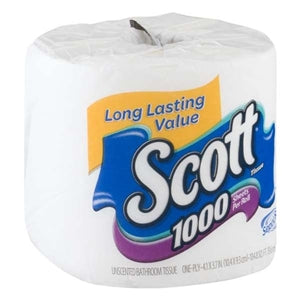 Scott Scott Bath Tissue Single Roll White 1 Individually Wrapped-1000 Count-36/Case