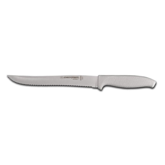 Dexter Softgrip 8 Inch Black Scalloped Utility Knife-1 Each
